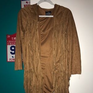 Medium Angie Brand Suede Fringe Jacket/Cardigan
